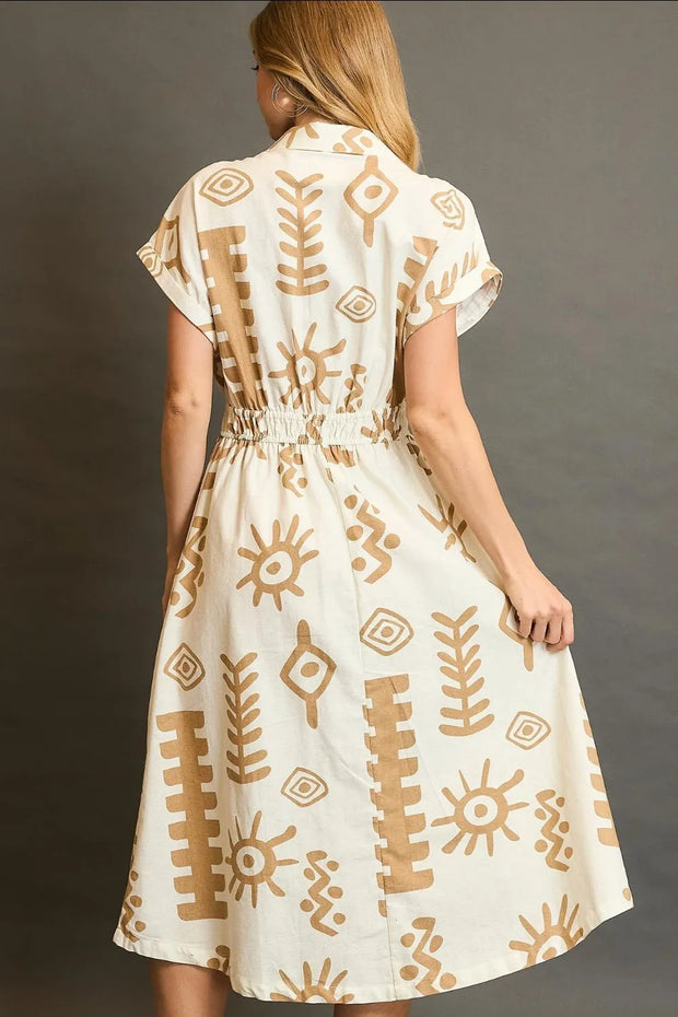 Umgee Full Size Abstract Print Elastic Waist Midi Dress Plus Size-Dresses-Trendsi-[option4]-[option5]-[option6]-[option7]-[option8]-Shop-Boutique-Clothing-for-Women-Online