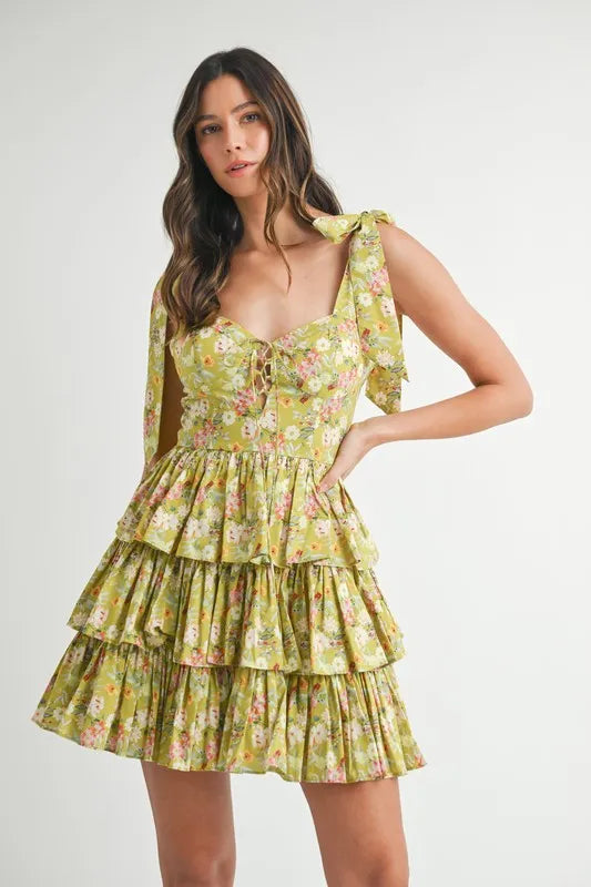 MABLE Floral Print Shoulder Tie Layered Mini Dress-Dresses-Trendsi-Kiwi-S-[option4]-[option5]-[option6]-[option7]-[option8]-Shop-Boutique-Clothing-for-Women-Online