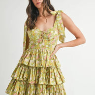 MABLE Floral Print Shoulder Tie Layered Mini Dress-Dresses-Trendsi-Kiwi-S-[option4]-[option5]-[option6]-[option7]-[option8]-Shop-Boutique-Clothing-for-Women-Online