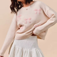 SO ME Embroidered Ribbon Round Neck Sweater-Sweaters-Trendsi-[option4]-[option5]-[option6]-[option7]-[option8]-Shop-Boutique-Clothing-for-Women-Online