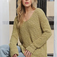 ADORA High-Low Side Slit V-Neck Sweater-Sweaters-Trendsi-Yellow-Green-S-[option4]-[option5]-[option6]-[option7]-[option8]-Shop-Boutique-Clothing-for-Women-Online