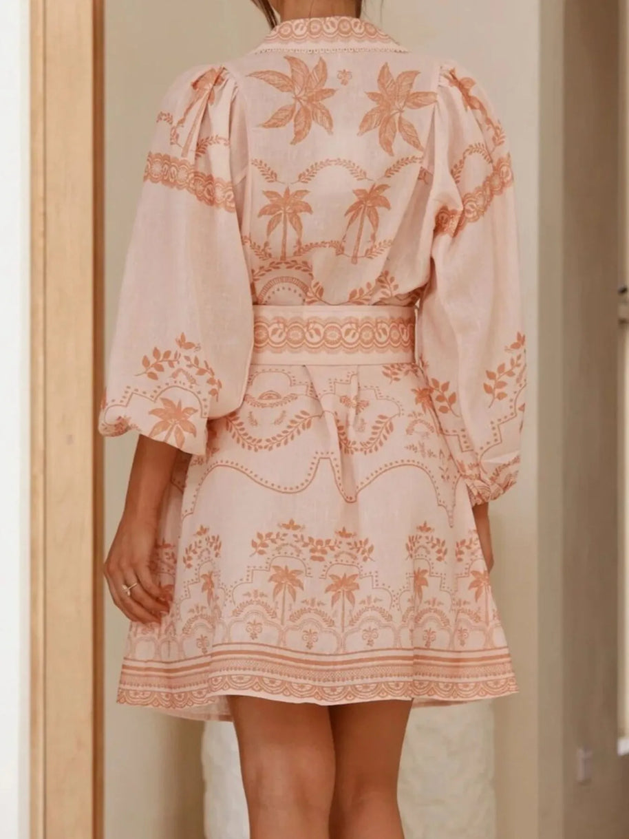 Printed Button Down Shirt Dress with Belt-Dresses-Trendsi-[option4]-[option5]-[option6]-[option7]-[option8]-Shop-Boutique-Clothing-for-Women-Online