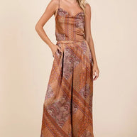 Mittoshop Paisley Patchwork Print Satin Cowl Neck Crop Cami-Tank Tops & Camis-Trendsi-[option4]-[option5]-[option6]-[option7]-[option8]-Shop-Boutique-Clothing-for-Women-Online