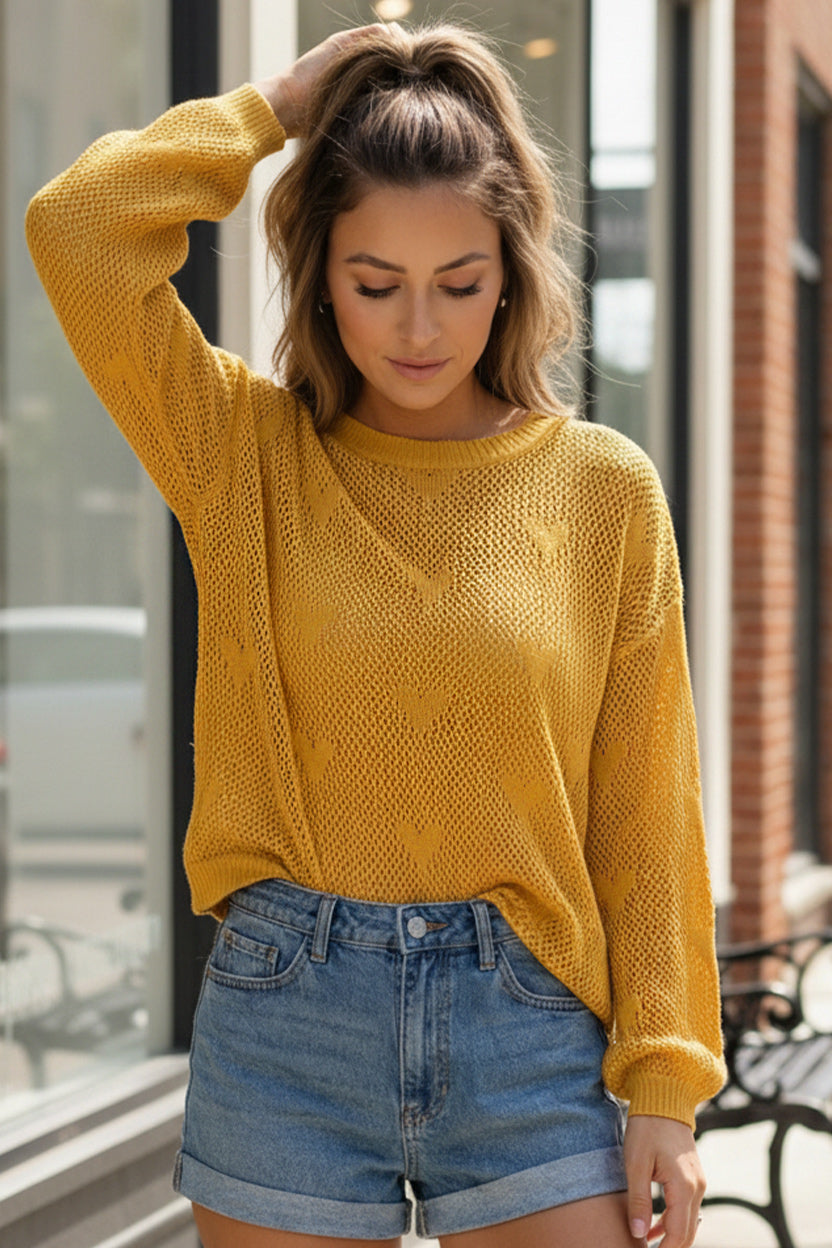 Heart of Gold Lightweight Knit-And The Why-[option4]-[option5]-[option6]-[option7]-[option8]-Shop-Boutique-Clothing-for-Women-Online
