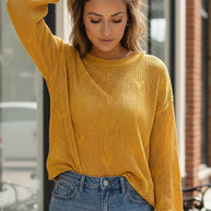 Heart of Gold Lightweight Knit-And The Why-[option4]-[option5]-[option6]-[option7]-[option8]-Shop-Boutique-Clothing-for-Women-Online