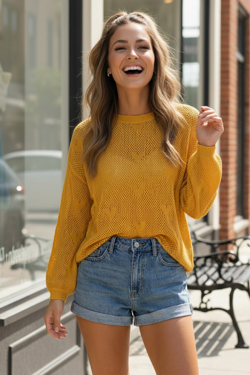 Heart of Gold Lightweight Knit-And The Why-[option4]-[option5]-[option6]-[option7]-[option8]-Shop-Boutique-Clothing-for-Women-Online