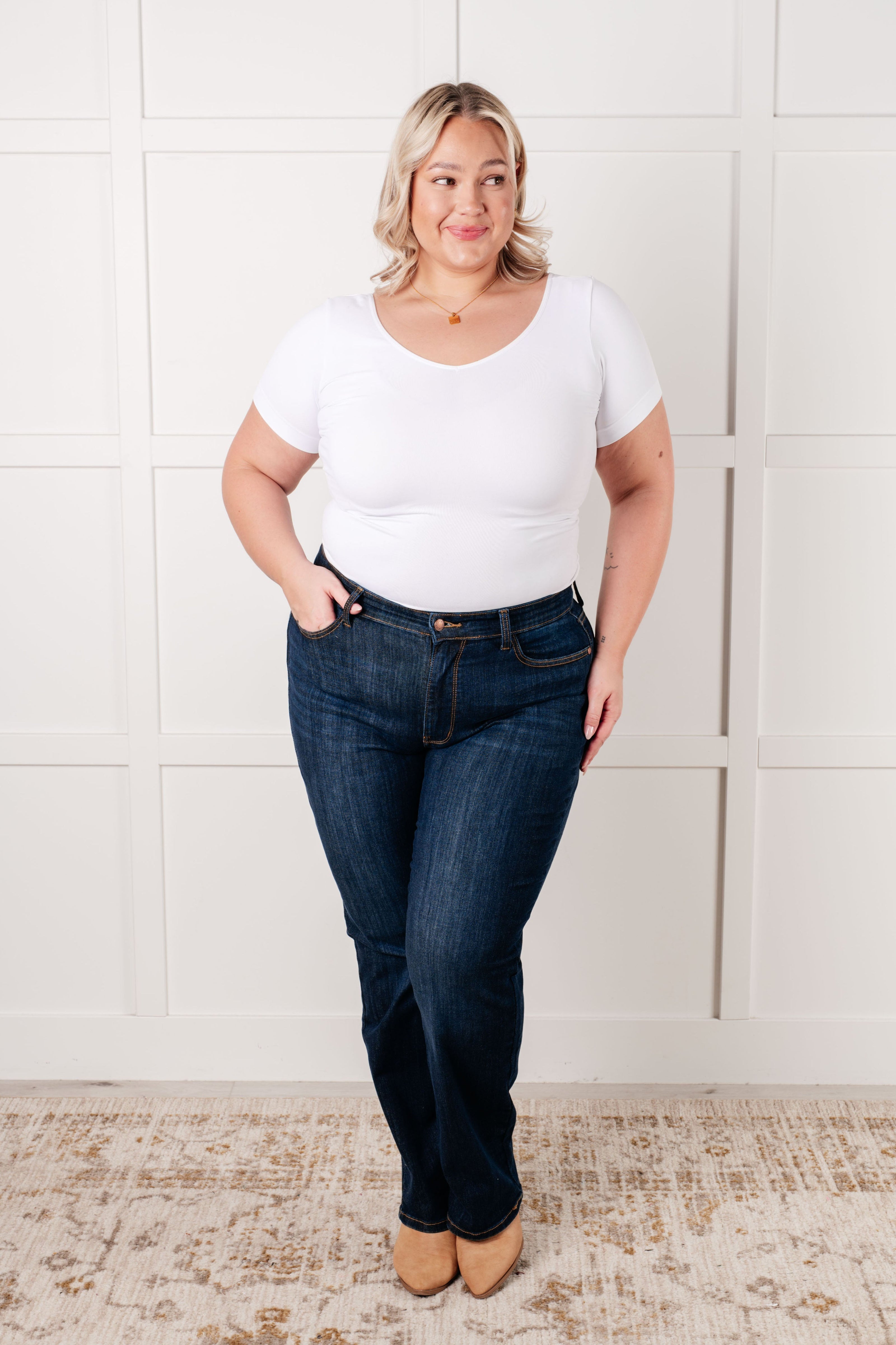 Judy Blue Alaina High Rise Classic Straight Jeans-Denim-Ave Shops-[option4]-[option5]-[option6]-[option7]-[option8]-Shop-Boutique-Clothing-for-Women-Online