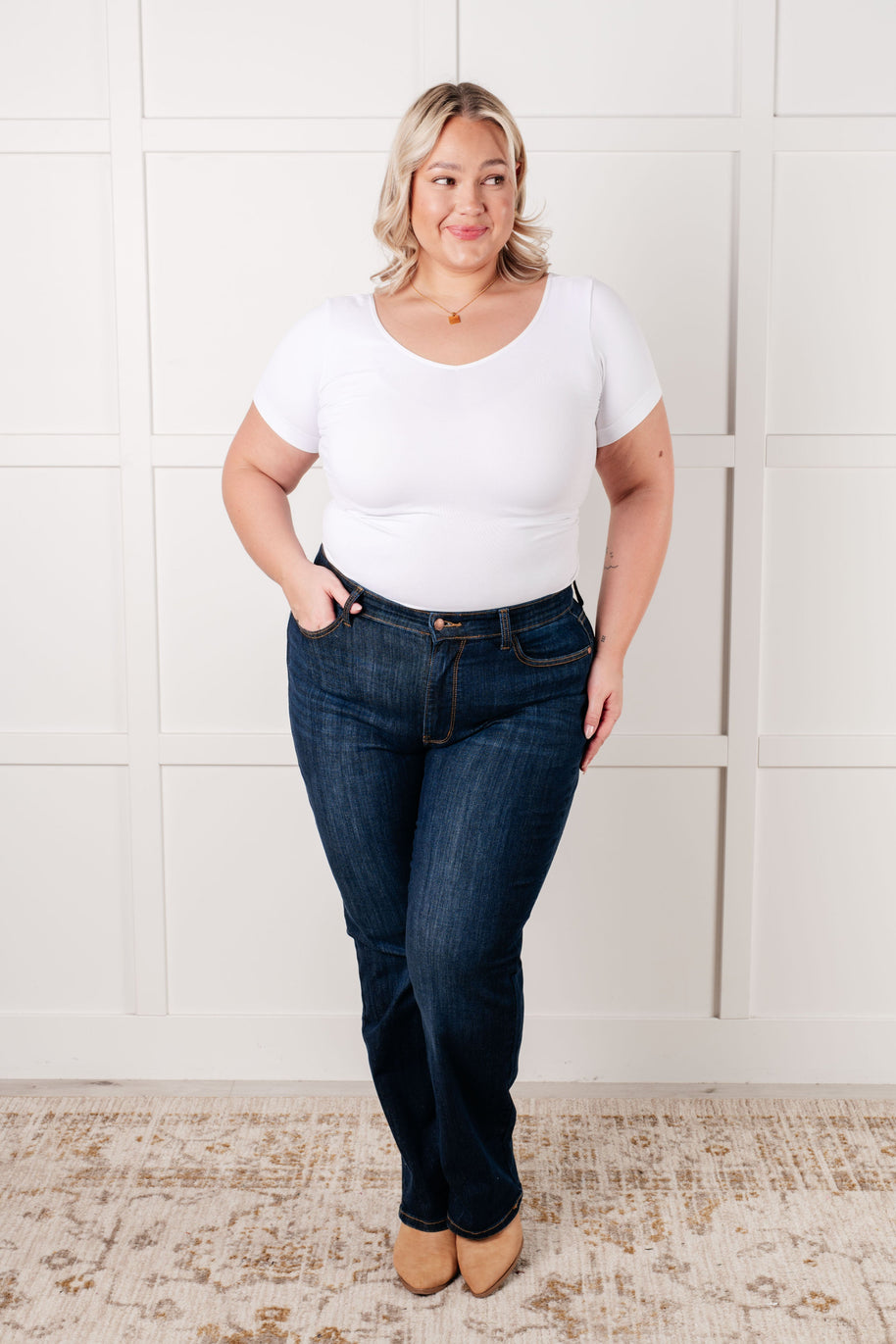 Judy Blue Alaina High Rise Classic Straight Jeans-Denim-Ave Shops-[option4]-[option5]-[option6]-[option7]-[option8]-Shop-Boutique-Clothing-for-Women-Online