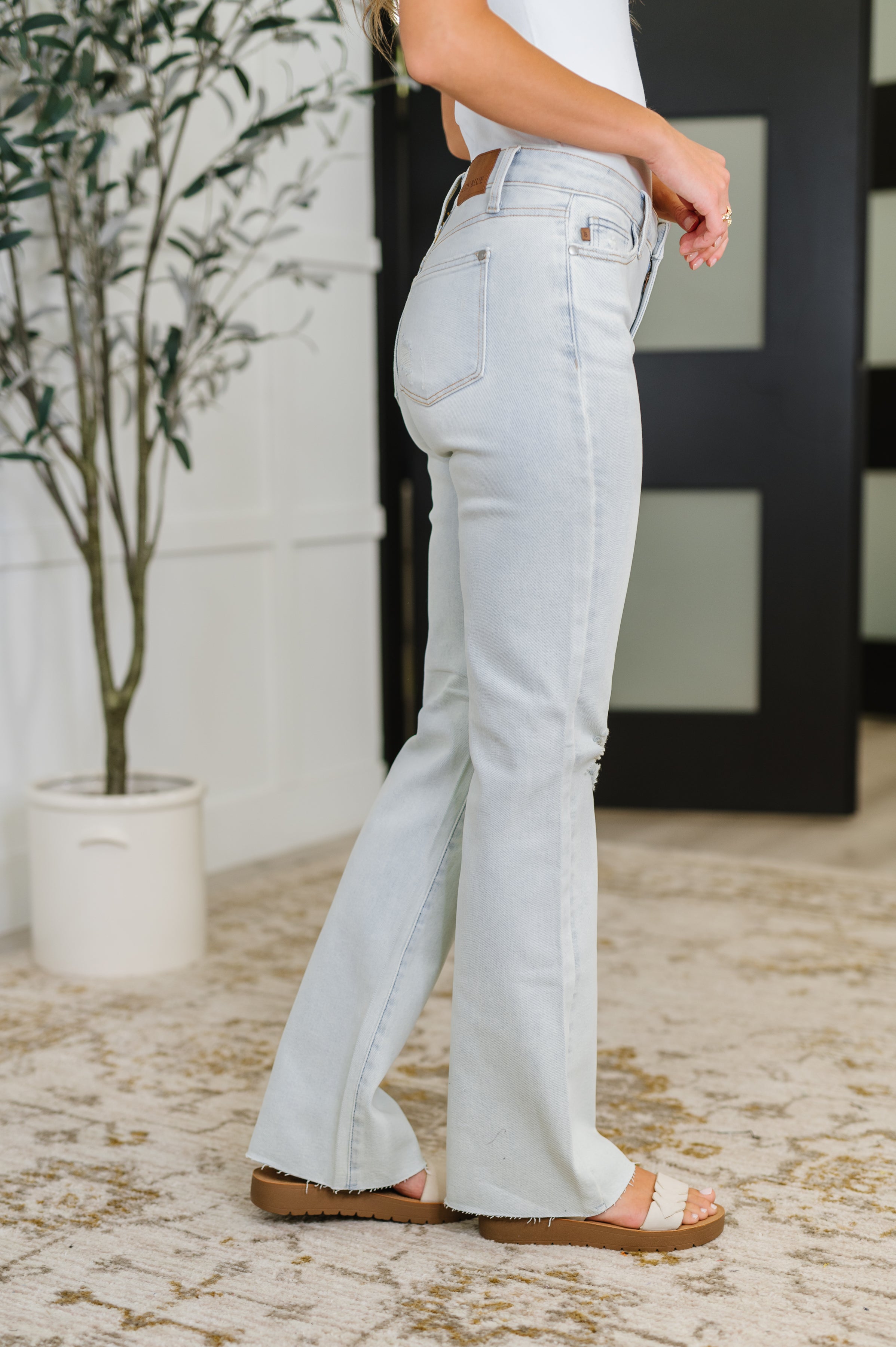 Judy Blue Alyse Mid Rise Destroy & Fray Hem Bootcut-Womens-Ave Shops-[option4]-[option5]-[option6]-[option7]-[option8]-Shop-Boutique-Clothing-for-Women-Online