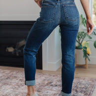 Judy Blue Amber Cuffed Slim Fit Dark Wash Jeans-Womens-Ave Shops-[option4]-[option5]-[option6]-[option7]-[option8]-Shop-Boutique-Clothing-for-Women-Online