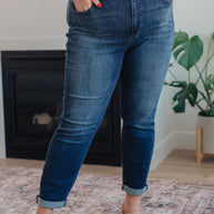 Judy Blue Amber Cuffed Slim Fit Dark Wash Jeans-Womens-Ave Shops-[option4]-[option5]-[option6]-[option7]-[option8]-Shop-Boutique-Clothing-for-Women-Online