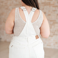 Anna High Rise Garment Dyed Cutoff Shortalls in Ecru-Denim-Ave Shops-[option4]-[option5]-[option6]-[option7]-[option8]-Shop-Boutique-Clothing-for-Women-Online