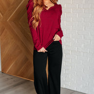 Ask A Question Ruched Sleeve Top-Tops-Ave Shops-[option4]-[option5]-[option6]-[option7]-[option8]-Shop-Boutique-Clothing-for-Women-Online