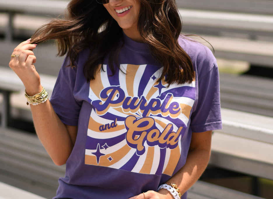 Purple and Gold Vibes Tee-P&PD Wholesale-[option4]-[option5]-[option6]-[option7]-[option8]-Shop-Boutique-Clothing-for-Women-Online