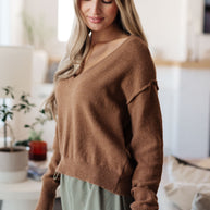 Back to Life V-Neck Sweater in Mocha-Tops-Ave Shops-[option4]-[option5]-[option6]-[option7]-[option8]-Shop-Boutique-Clothing-for-Women-Online