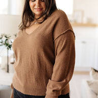 Back to Life V-Neck Sweater in Mocha-Tops-Ave Shops-[option4]-[option5]-[option6]-[option7]-[option8]-Shop-Boutique-Clothing-for-Women-Online