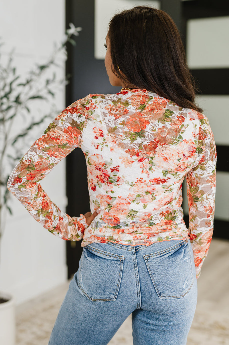 Barely Behaving Floral Print Layering Top in Coral-Womens-Ave Shops-[option4]-[option5]-[option6]-[option7]-[option8]-Shop-Boutique-Clothing-for-Women-Online