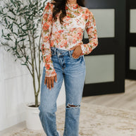 Barely Behaving Floral Print Layering Top in Coral-Womens-Ave Shops-[option4]-[option5]-[option6]-[option7]-[option8]-Shop-Boutique-Clothing-for-Women-Online
