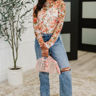Barely Behaving Floral Print Layering Top in Coral-Womens-Ave Shops-[option4]-[option5]-[option6]-[option7]-[option8]-Shop-Boutique-Clothing-for-Women-Online