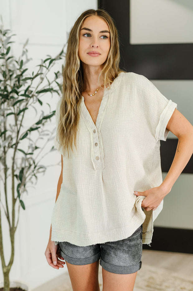Zenana Basic Fade V-Neck Acid Wash Top in Sand Beige-Womens-Ave Shops-[option4]-[option5]-[option6]-[option7]-[option8]-Shop-Boutique-Clothing-for-Women-Online