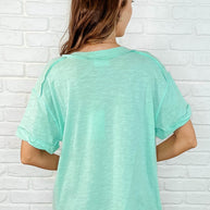 Basic Instinct Drop Shoulder V-Neck Tee in Mint-Womens-Ave Shops-[option4]-[option5]-[option6]-[option7]-[option8]-Shop-Boutique-Clothing-for-Women-Online