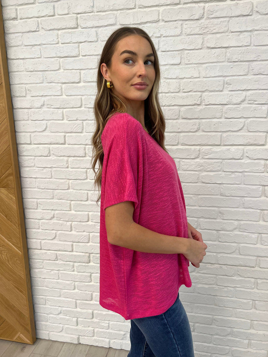 Zenana Basically Flowing Dolman Sleeve Top in Hot Pink-Womens-Ave Shops-[option4]-[option5]-[option6]-[option7]-[option8]-Shop-Boutique-Clothing-for-Women-Online