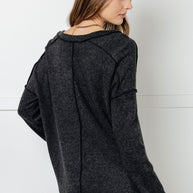 Zenana Basically Freezing Brushed Hacci Top in Black-Tops-Ave Shops-[option4]-[option5]-[option6]-[option7]-[option8]-Shop-Boutique-Clothing-for-Women-Online