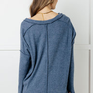 Zenana Basically Freezing Brushed Hacci Top in Dusty Blue-Tops-Ave Shops-[option4]-[option5]-[option6]-[option7]-[option8]-Shop-Boutique-Clothing-for-Women-Online
