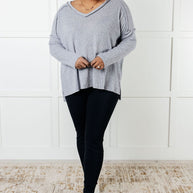 Zenana Basically Freezing Brushed Hacci Top in Heather Grey-Tops-Ave Shops-[option4]-[option5]-[option6]-[option7]-[option8]-Shop-Boutique-Clothing-for-Women-Online