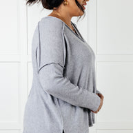 Zenana Basically Freezing Brushed Hacci Top in Heather Grey-Tops-Ave Shops-[option4]-[option5]-[option6]-[option7]-[option8]-Shop-Boutique-Clothing-for-Women-Online