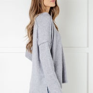 Zenana Basically Freezing Brushed Hacci Top in Heather Grey-Tops-Ave Shops-[option4]-[option5]-[option6]-[option7]-[option8]-Shop-Boutique-Clothing-for-Women-Online