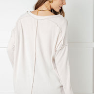 Zenana Basically Freezing Brushed Hacci Top in Sand Beige-Tops-Ave Shops-[option4]-[option5]-[option6]-[option7]-[option8]-Shop-Boutique-Clothing-for-Women-Online