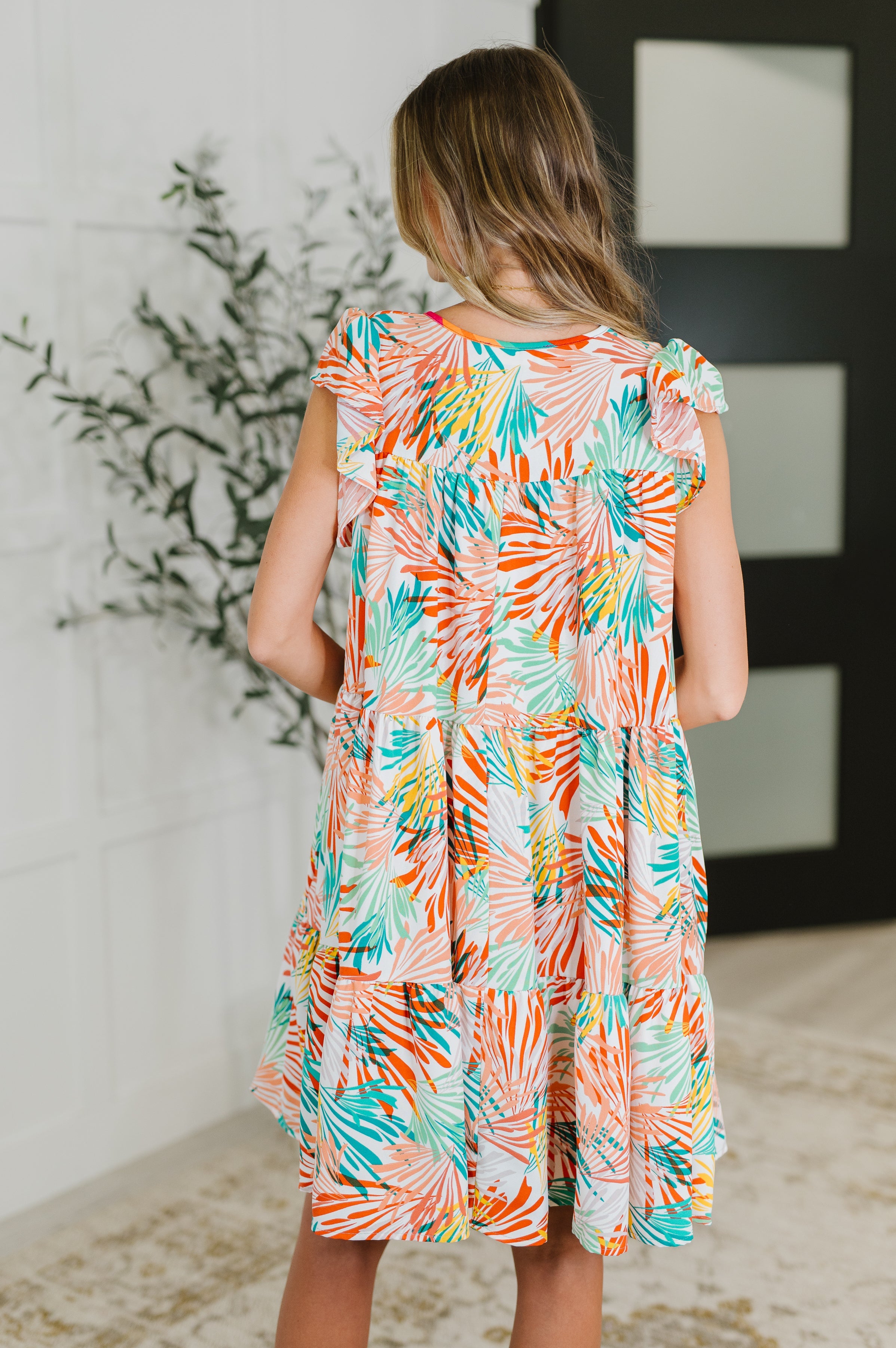 Bless Your Love Tiered Dress in Ivory, Orange and Mint-Womens-Ave Shops-[option4]-[option5]-[option6]-[option7]-[option8]-Shop-Boutique-Clothing-for-Women-Online