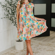 Bless Your Love Tiered Dress in Ivory, Orange and Mint-Womens-Ave Shops-[option4]-[option5]-[option6]-[option7]-[option8]-Shop-Boutique-Clothing-for-Women-Online