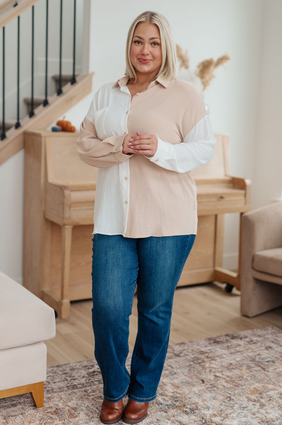 Block Party Button Down-Tops-Ave Shops-[option4]-[option5]-[option6]-[option7]-[option8]-Shop-Boutique-Clothing-for-Women-Online