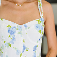 Bloomie Baby Tiered Dress in Ivory/Blue-Womens-Ave Shops-[option4]-[option5]-[option6]-[option7]-[option8]-Shop-Boutique-Clothing-for-Women-Online