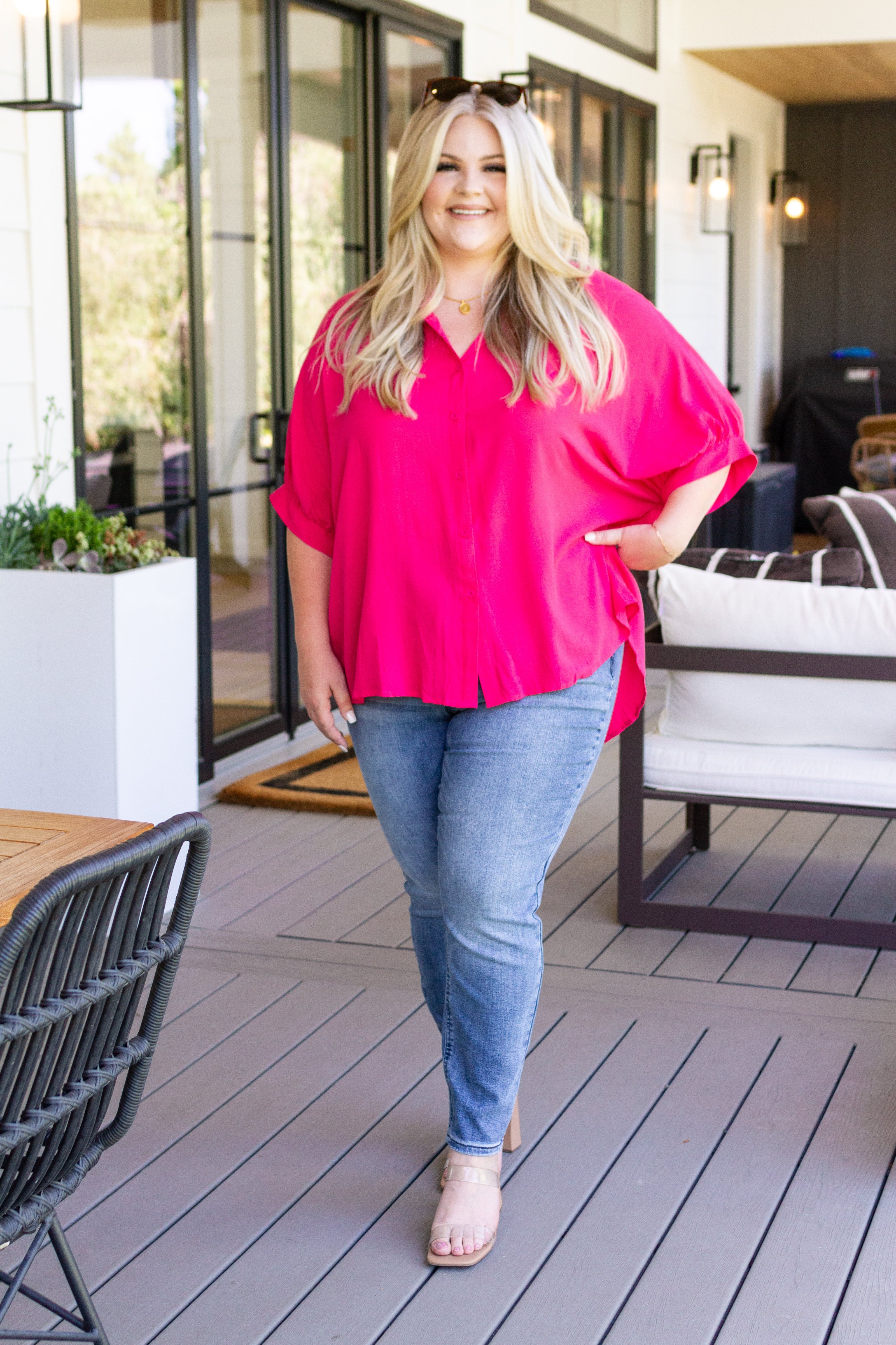 Bounding Beauty Button Down Blouse-Womens-Ave Shops-[option4]-[option5]-[option6]-[option7]-[option8]-Shop-Boutique-Clothing-for-Women-Online