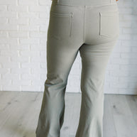 Rae Mode Building Habits Twill Flared Crossover Waist Pant in Dusty Olive-Bottoms-Ave Shops-[option4]-[option5]-[option6]-[option7]-[option8]-Shop-Boutique-Clothing-for-Women-Online