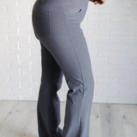 Rae Mode Building Habits Twill Flared Crossover Waist Pant in Titanium-Bottoms-Ave Shops-[option4]-[option5]-[option6]-[option7]-[option8]-Shop-Boutique-Clothing-for-Women-Online