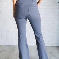 Rae Mode Building Habits Twill Flared Crossover Waist Pant in Titanium-Bottoms-Ave Shops-[option4]-[option5]-[option6]-[option7]-[option8]-Shop-Boutique-Clothing-for-Women-Online