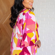 Cali Blouse in Magenta and Mustard Abstract-Blouses-Ave Shops-[option4]-[option5]-[option6]-[option7]-[option8]-Shop-Boutique-Clothing-for-Women-Online
