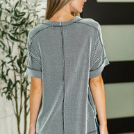 Zenana Catch Me Loungin’ Cable Ribbed Knit Top in Black and White-Womens-Ave Shops-[option4]-[option5]-[option6]-[option7]-[option8]-Shop-Boutique-Clothing-for-Women-Online