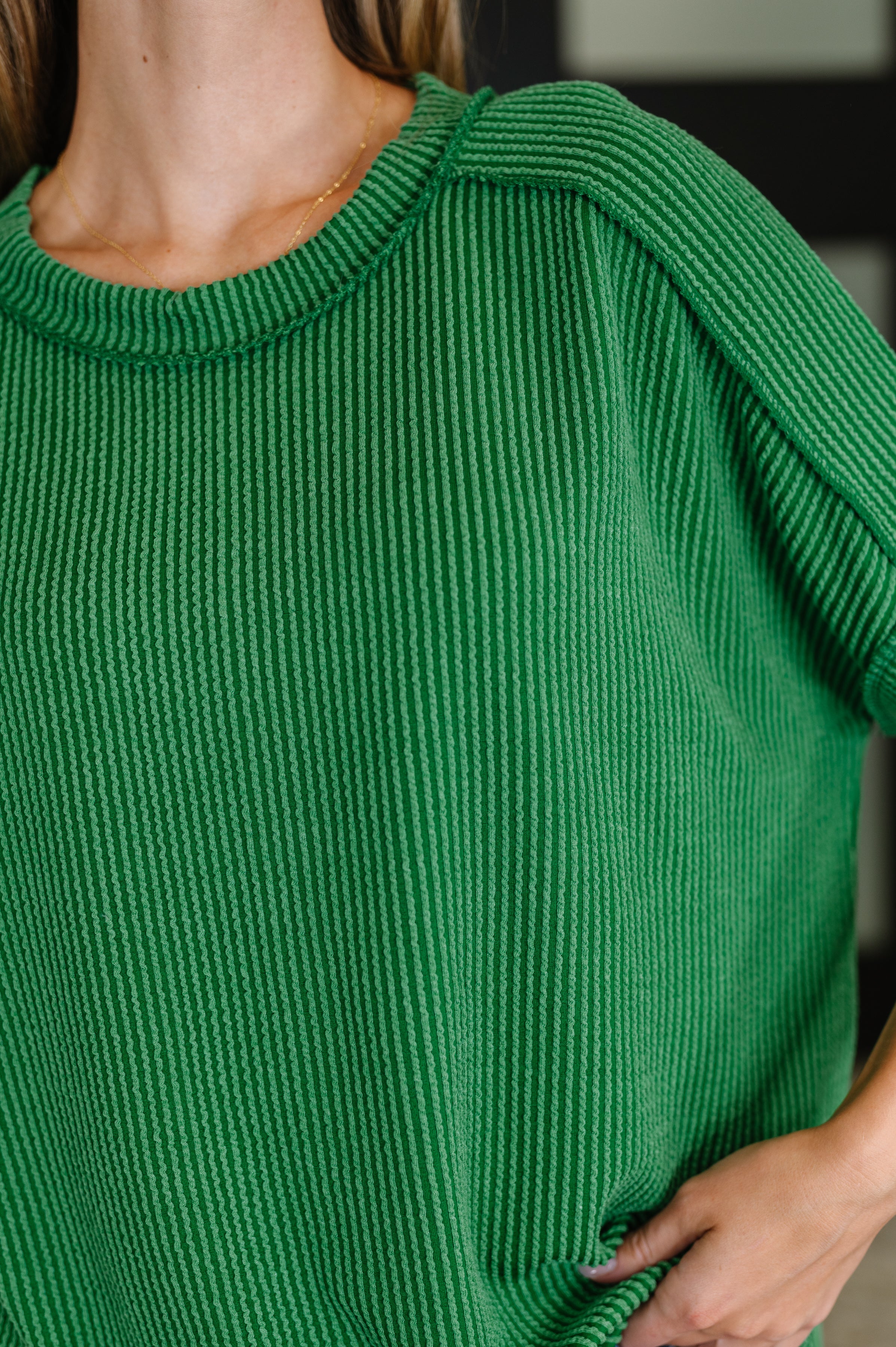 Zenana Catch Me Loungin’ Cable Ribbed Knit Top in Dark Green-Womens-Ave Shops-[option4]-[option5]-[option6]-[option7]-[option8]-Shop-Boutique-Clothing-for-Women-Online