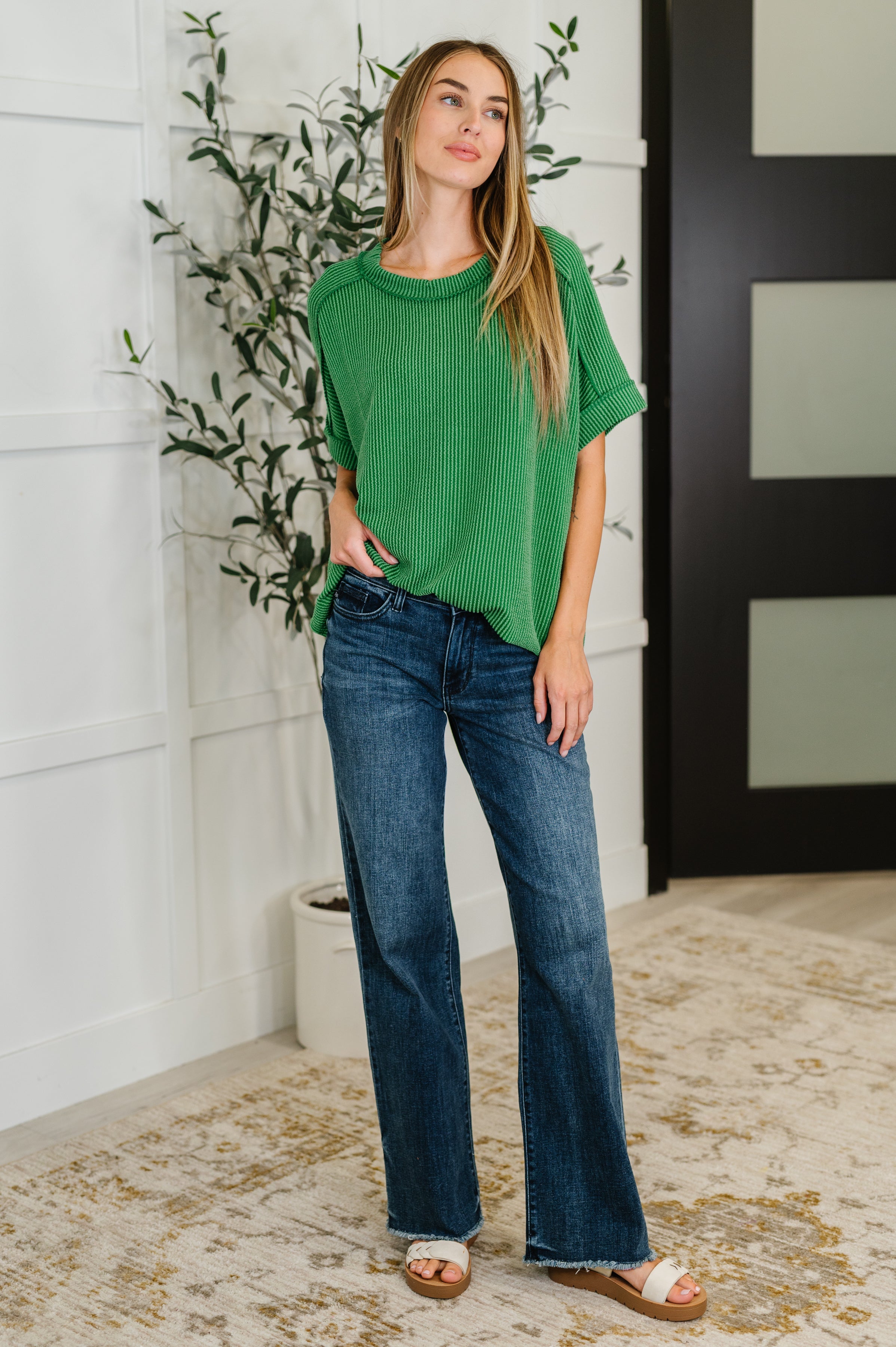 Zenana Catch Me Loungin’ Cable Ribbed Knit Top in Dark Green-Womens-Ave Shops-[option4]-[option5]-[option6]-[option7]-[option8]-Shop-Boutique-Clothing-for-Women-Online