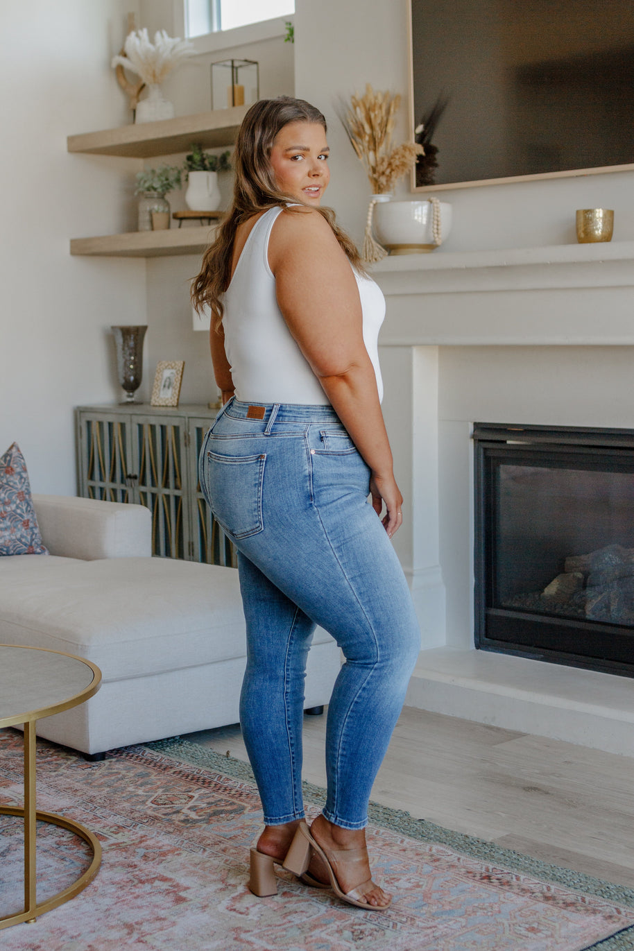Judy Blue Catherine Mid Rise Vintage Skinny Jeans-Denim-Ave Shops-[option4]-[option5]-[option6]-[option7]-[option8]-Shop-Boutique-Clothing-for-Women-Online