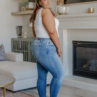 Judy Blue Catherine Mid Rise Vintage Skinny Jeans-Denim-Ave Shops-[option4]-[option5]-[option6]-[option7]-[option8]-Shop-Boutique-Clothing-for-Women-Online