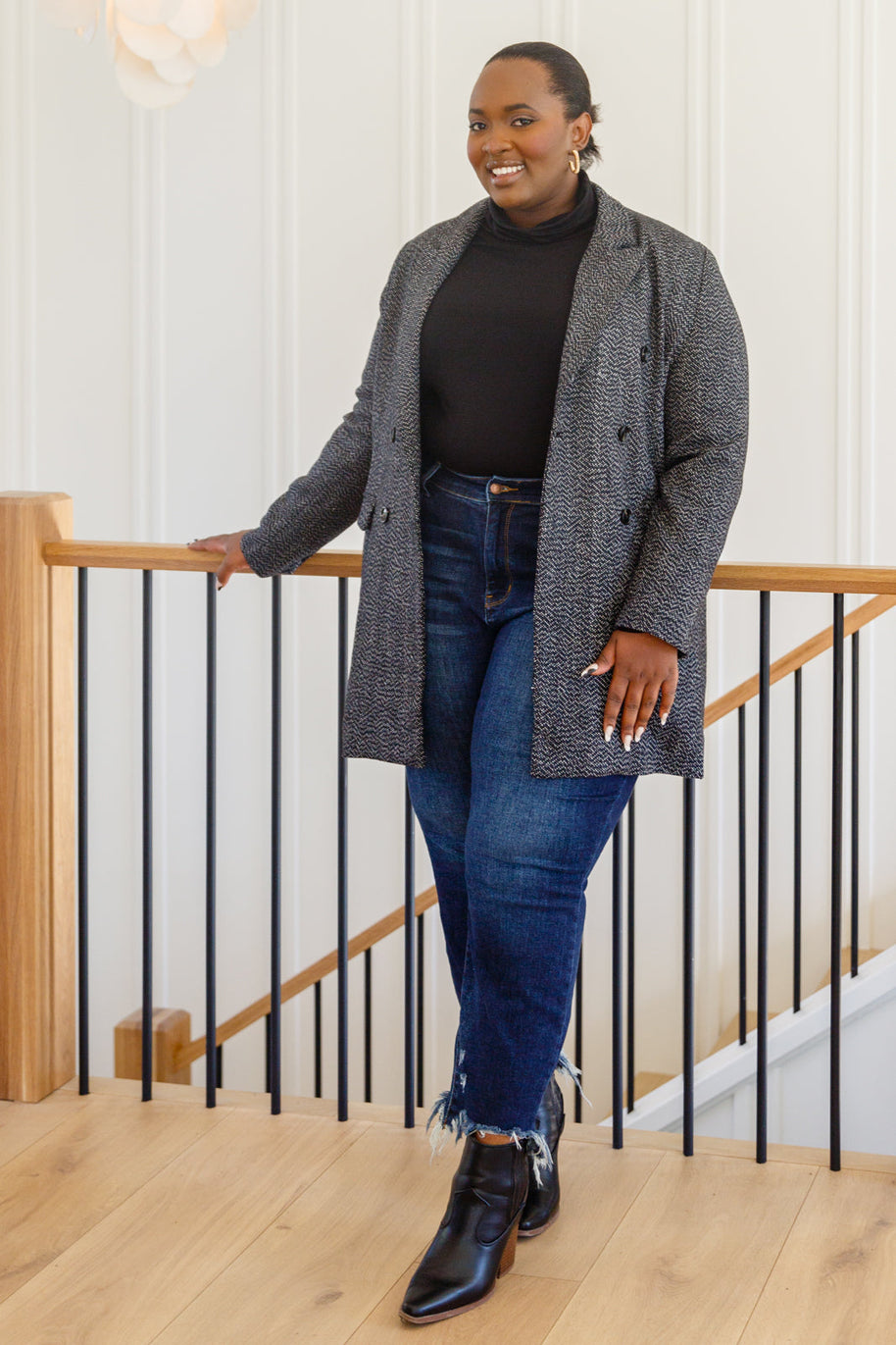 Chic Upon Arrival Button Down Blazer Jacket In Black-Womens-Ave Shops-[option4]-[option5]-[option6]-[option7]-[option8]-Shop-Boutique-Clothing-for-Women-Online