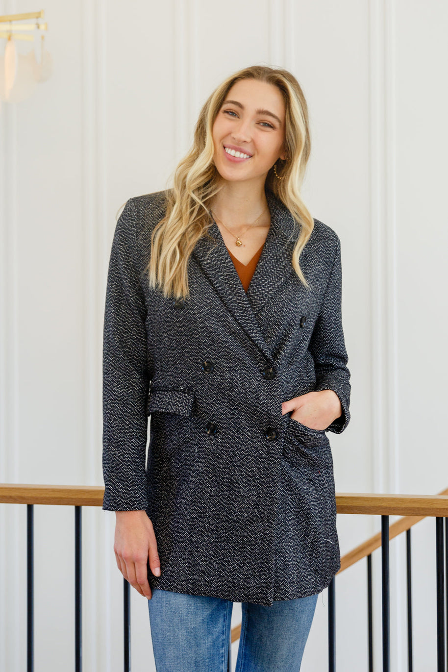 Chic Upon Arrival Button Down Blazer Jacket In Black-Womens-Ave Shops-[option4]-[option5]-[option6]-[option7]-[option8]-Shop-Boutique-Clothing-for-Women-Online