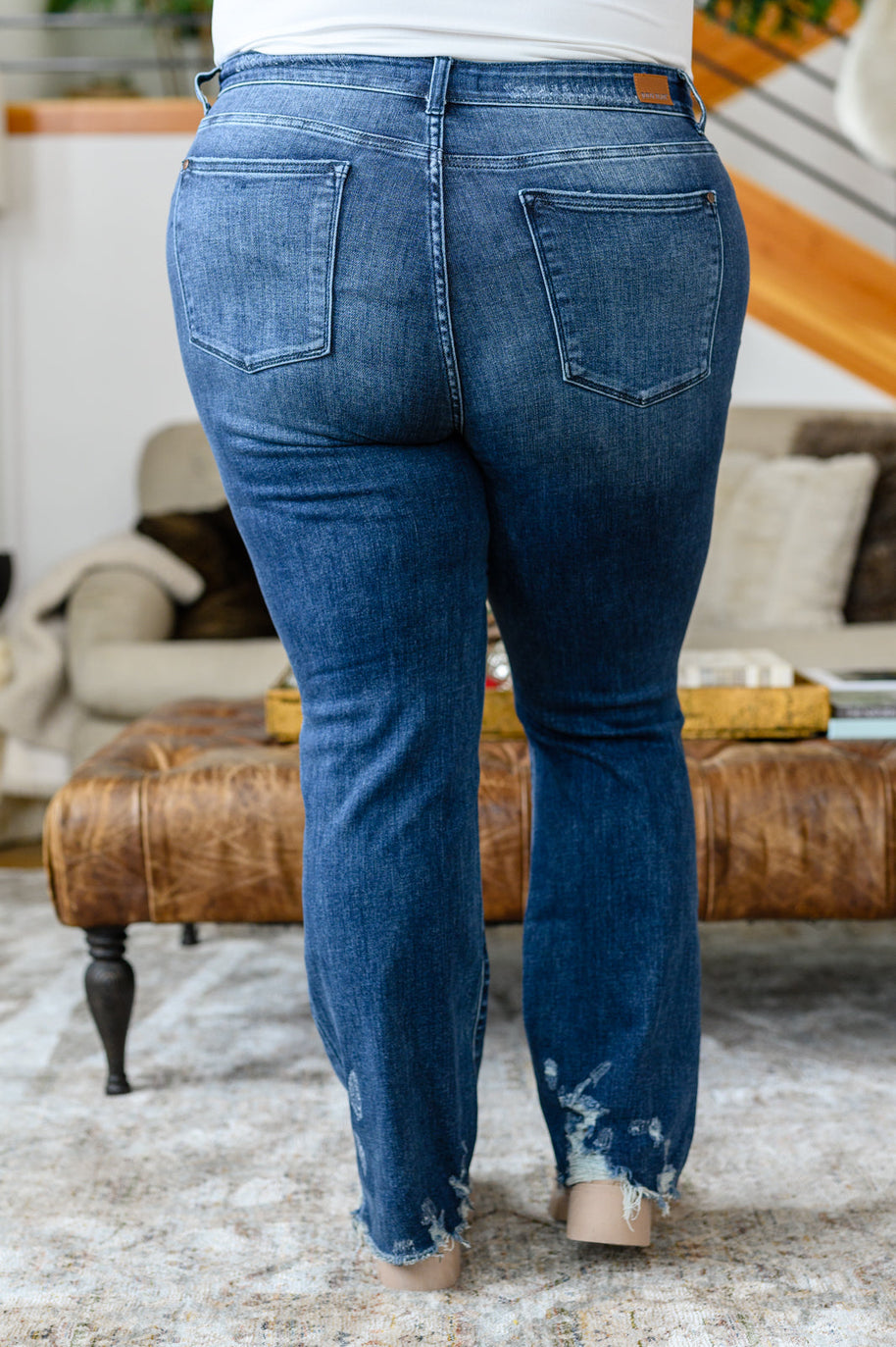 Christine High Contrast Slim Bootcut Destroyed Jeans-Denim-Ave Shops-[option4]-[option5]-[option6]-[option7]-[option8]-Shop-Boutique-Clothing-for-Women-Online