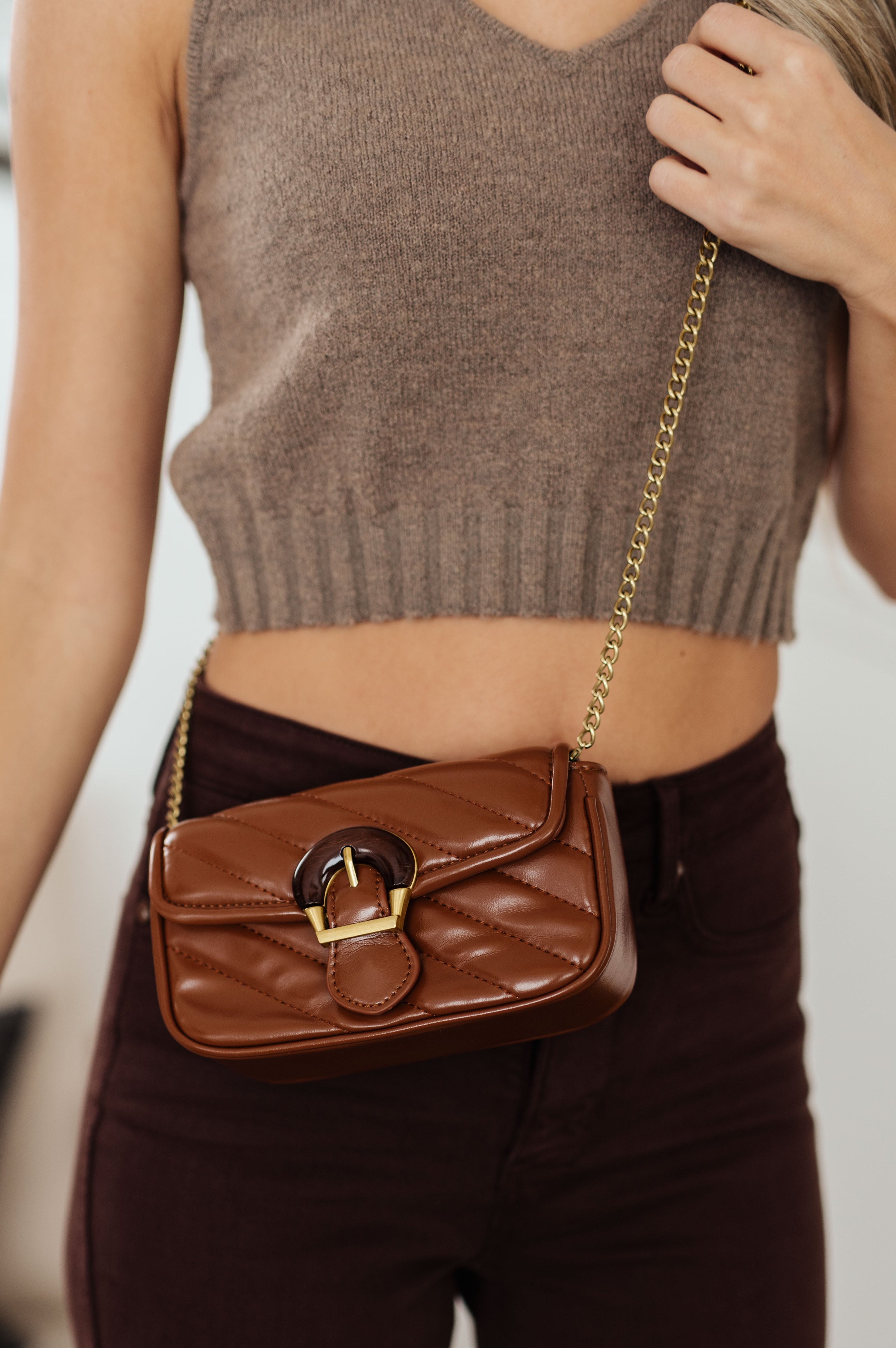 Classic Beauty Quilted Clutch in Brown-Accessories-Ave Shops-[option4]-[option5]-[option6]-[option7]-[option8]-Shop-Boutique-Clothing-for-Women-Online